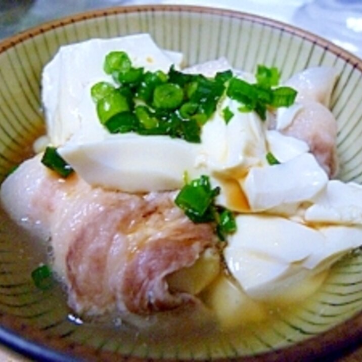 湯豆腐の豚肉巻き